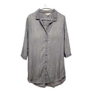 𝅺ANTHROPOLOGIE Cloth & Stone Tencel Shirt Dress, Color Gray , Size S